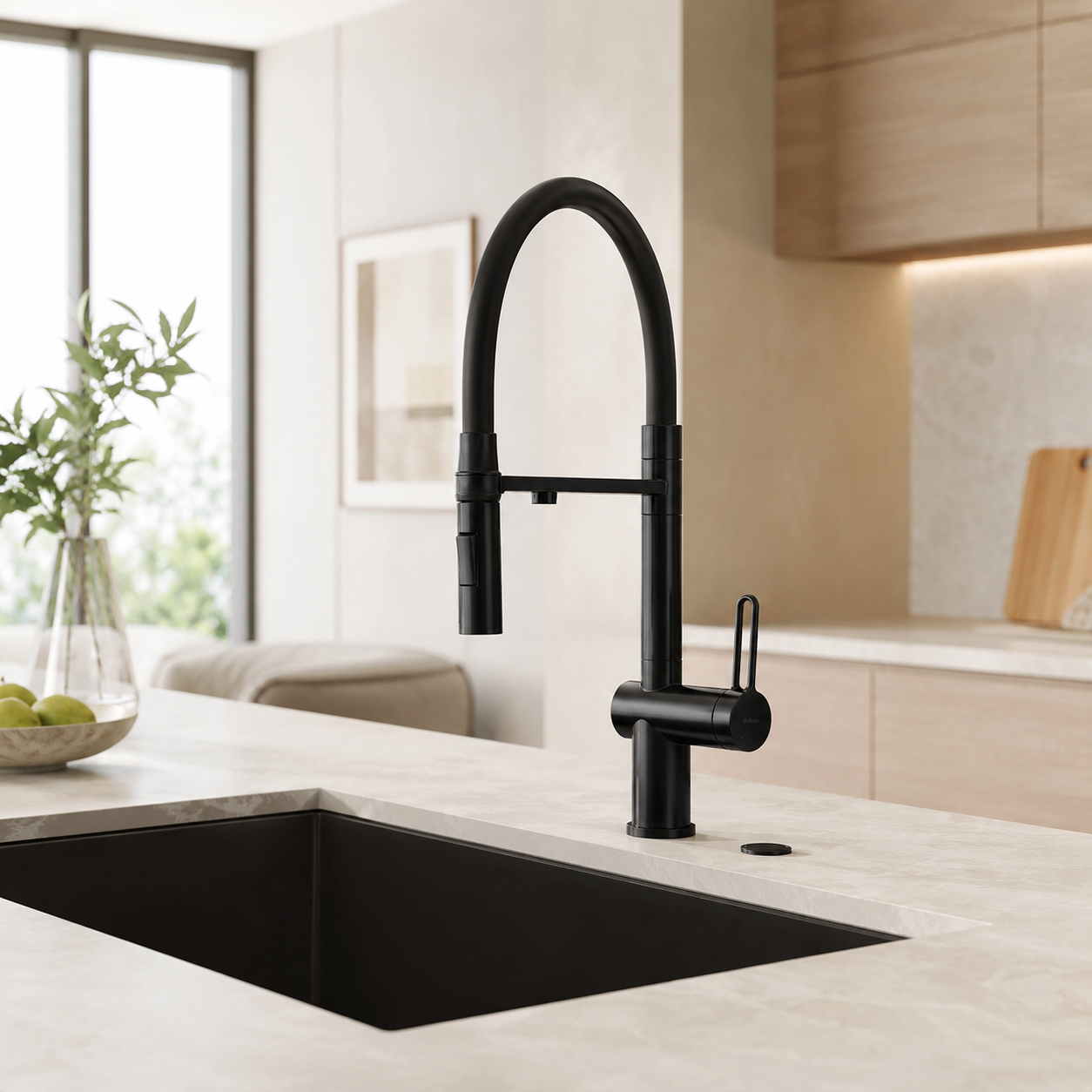 3-Wege-Armatur Primo Edelstahl black