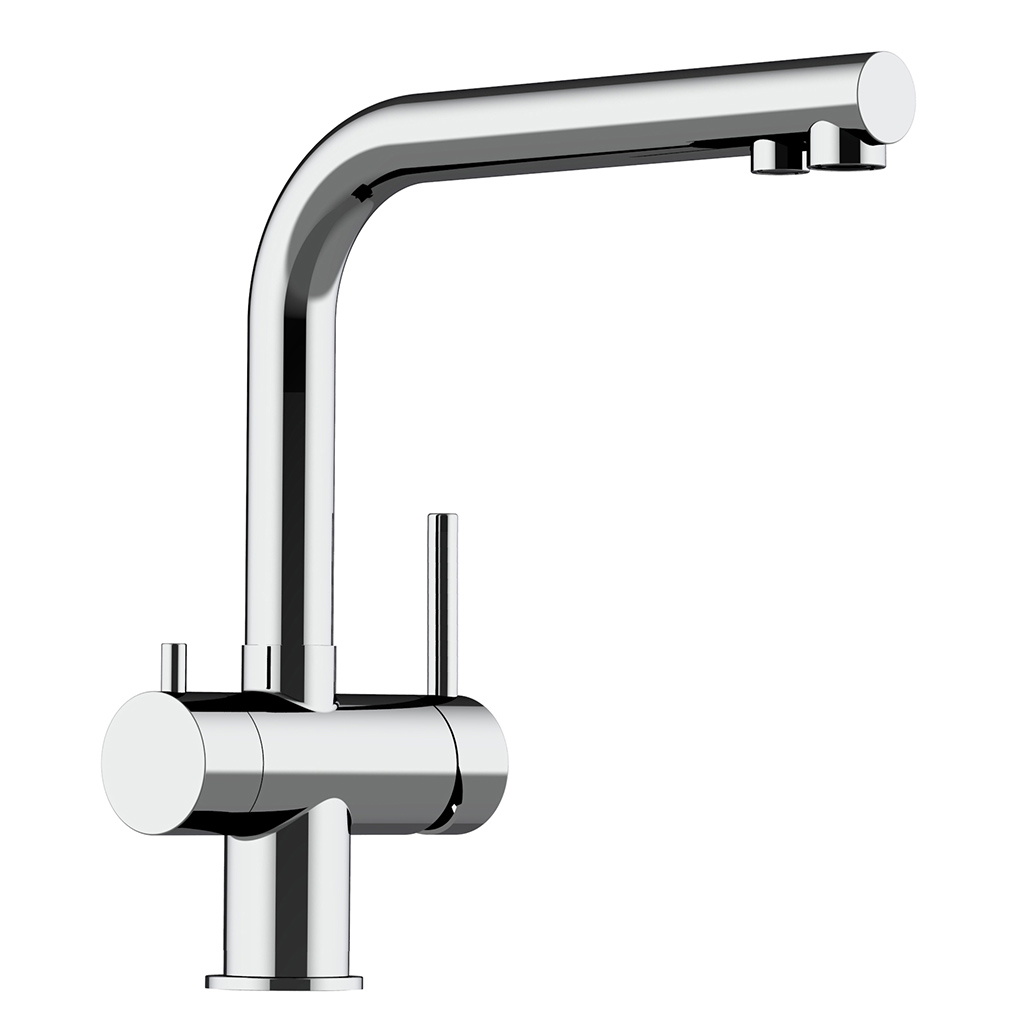 3-Wege-Armatur Atessa Edelstahl glänzend, niedrig, B-Ware