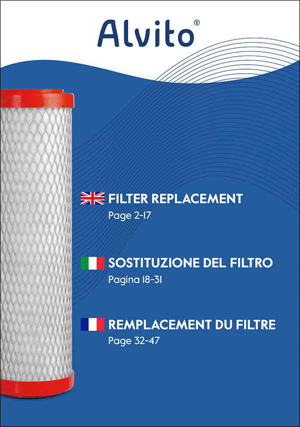 Anleitung zum Filterwechsel in 3 Sprachen