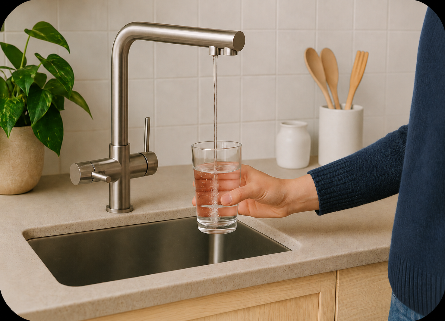 Mehrwegearmatur für Leitungswasser und gefiltertes Wasser